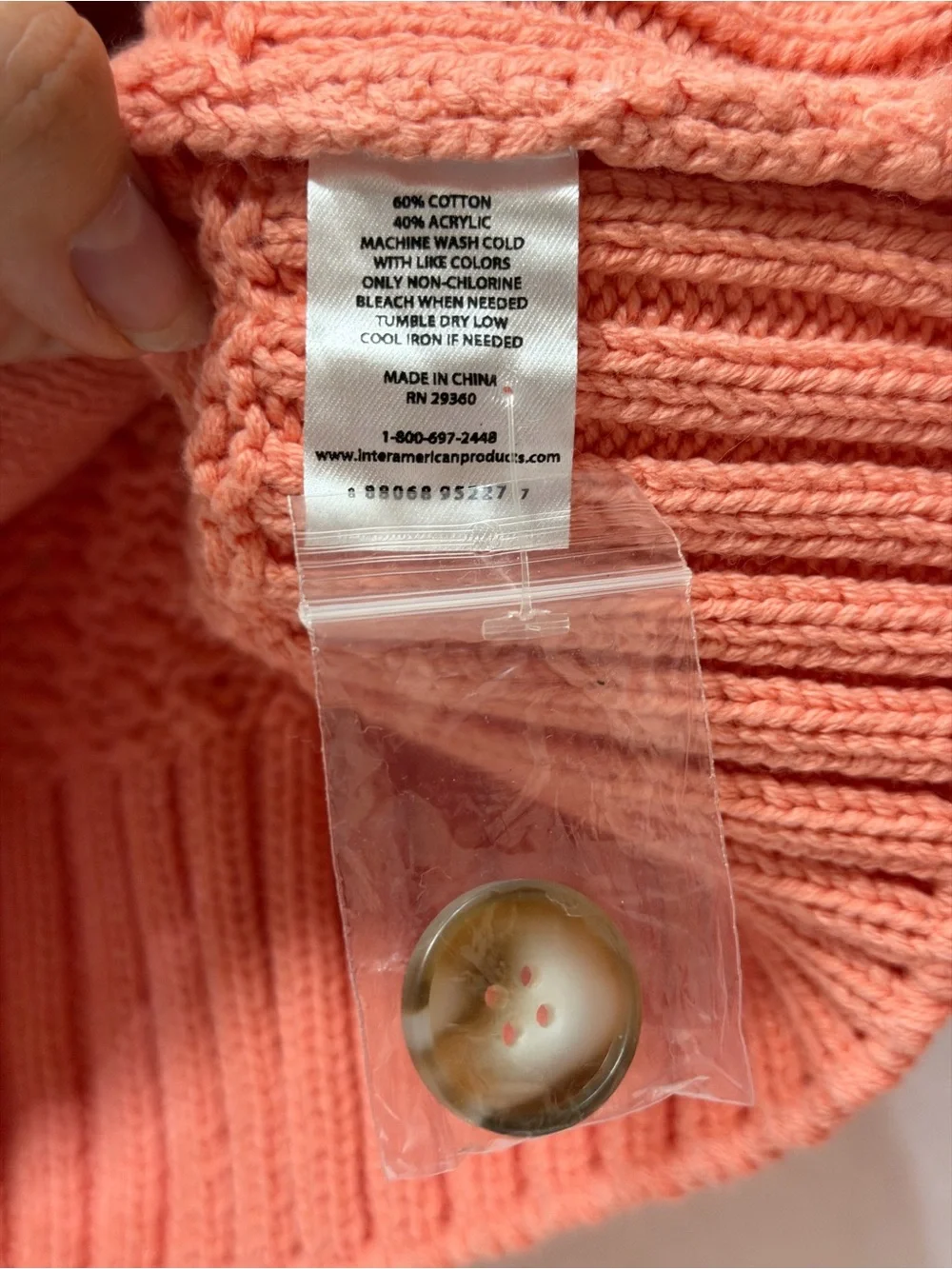 dip Coral Knit Chevron Button-Front Cardigan